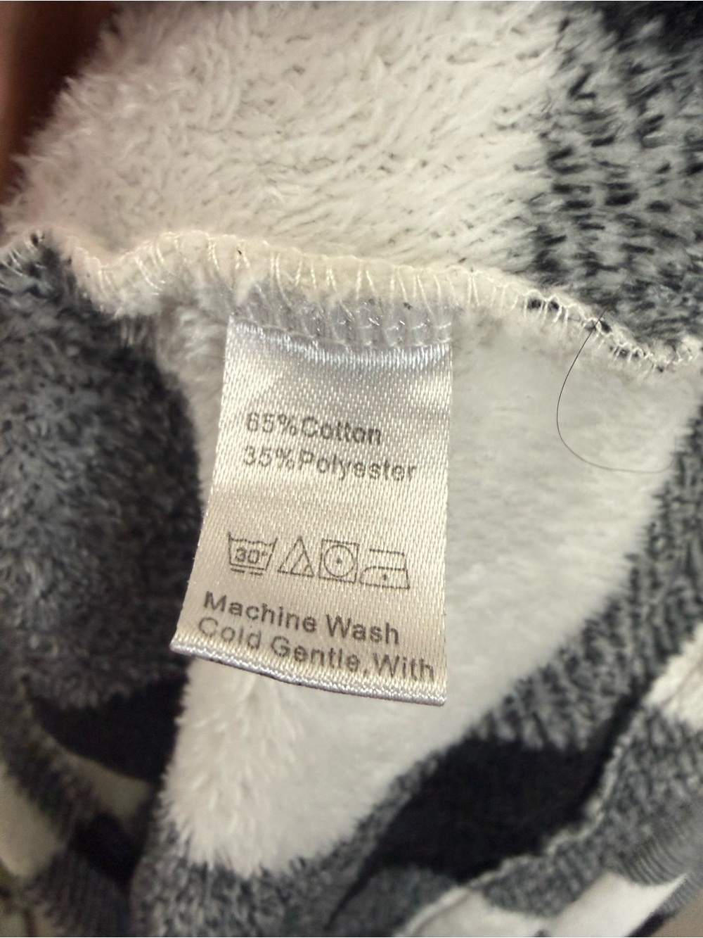 Black and White Buffalo Plaid Plush Button-Down Shirt Jacket Womens Medium - Picture 3 of 4